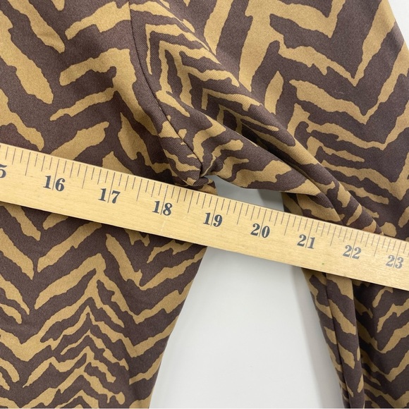 J. McLaughlin Brown Zebra Print Bedford Catalina Quarter Zip Pullover Top L - Picture 6 of 7